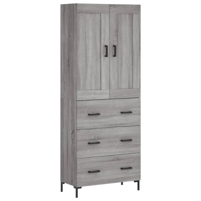 Buffet haut Sonoma gris 69,5x34x180 cm Bois d'ingénierie