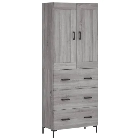 Buffet haut Sonoma gris 69,5x34x180 cm Bois d'ingénierie