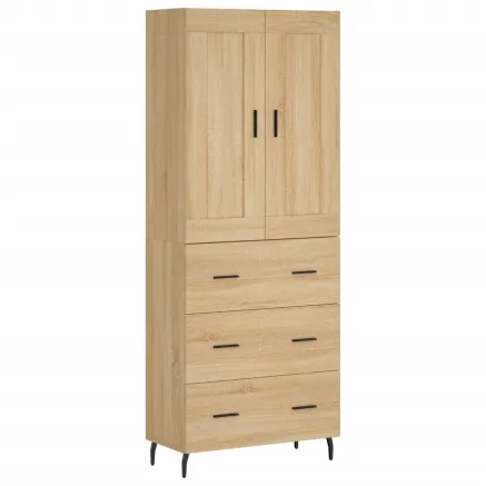 Buffet haut Chêne sonoma 69,5x34x180 cm Bois d'ingénierie 2