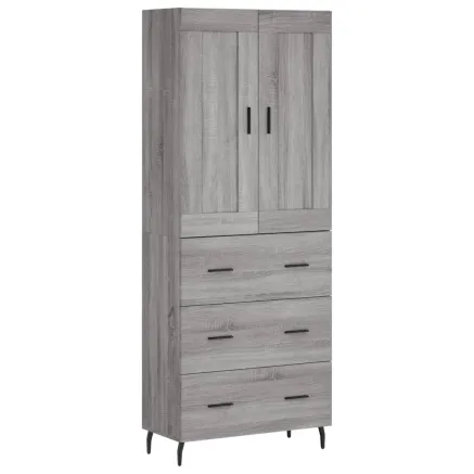 Buffet haut Sonoma gris 69,5x34x180 cm Bois d'ingénierie 2