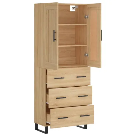 Buffet haut Chêne sonoma 69,5x34x180 cm Bois d'ingénierie