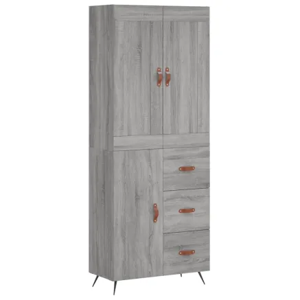 Buffet haut Sonoma gris 69,5x34x180 cm Bois d'ingénierie 2