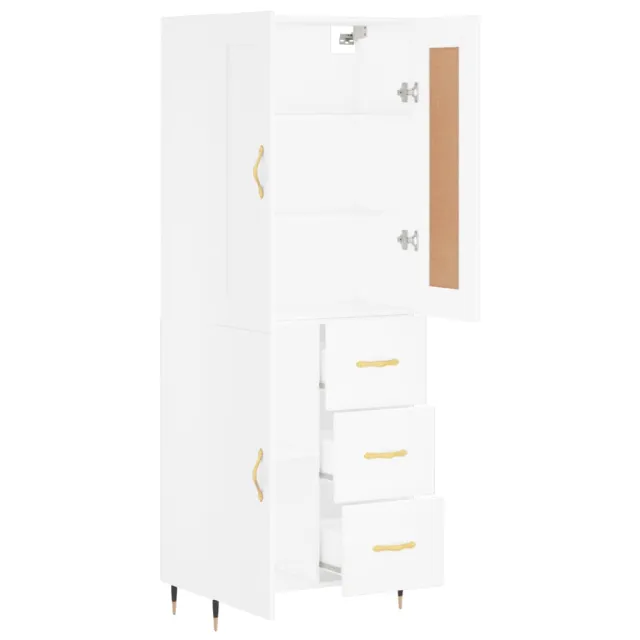 Buffet haut Blanc 69,5x34x180 cm Bois d'ingénierie