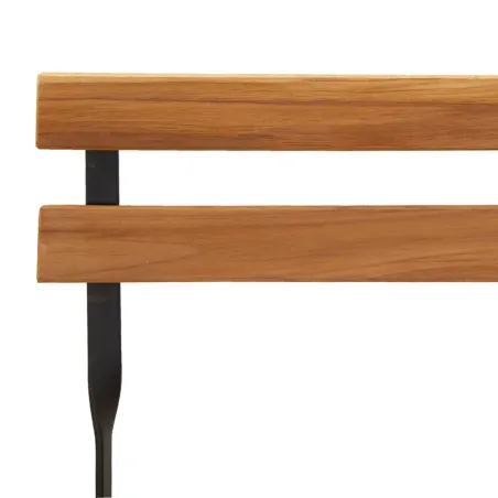 Chaises de bistrot pliantes lot de 4 Bois teck solide et acier