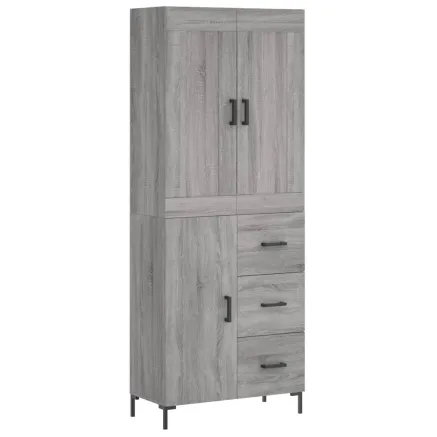 Buffet haut Sonoma gris 69,5x34x180 cm Bois d'ingénierie 2