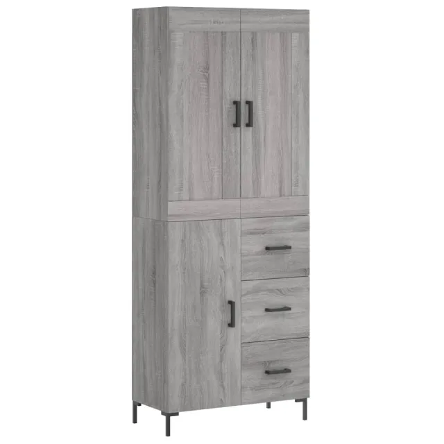 Buffet haut Sonoma gris 69,5x34x180 cm Bois d'ingénierie