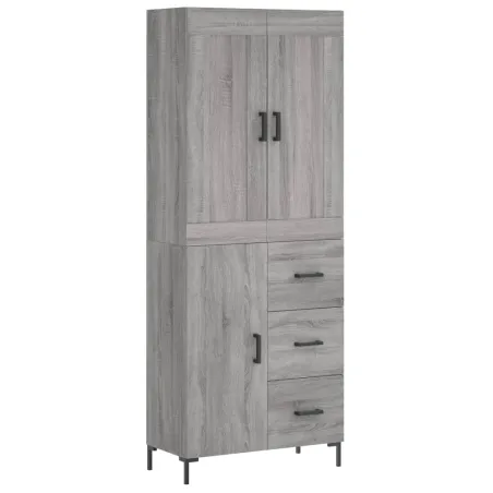 Buffet haut Sonoma gris 69,5x34x180 cm Bois d'ingénierie