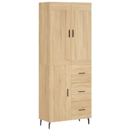 Buffet haut Chêne sonoma 69,5x34x180 cm Bois d'ingénierie 2
