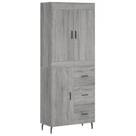 Buffet haut Sonoma gris 69,5x34x180 cm Bois d'ingénierie 2