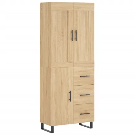 Buffet haut Chêne sonoma 69,5x34x180 cm Bois d'ingénierie 2