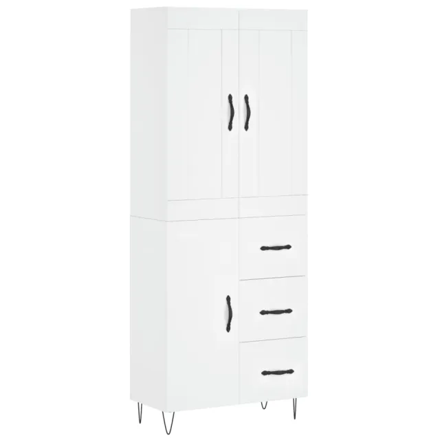 Buffet haut Blanc 69,5x34x180 cm Bois d'ingénierie