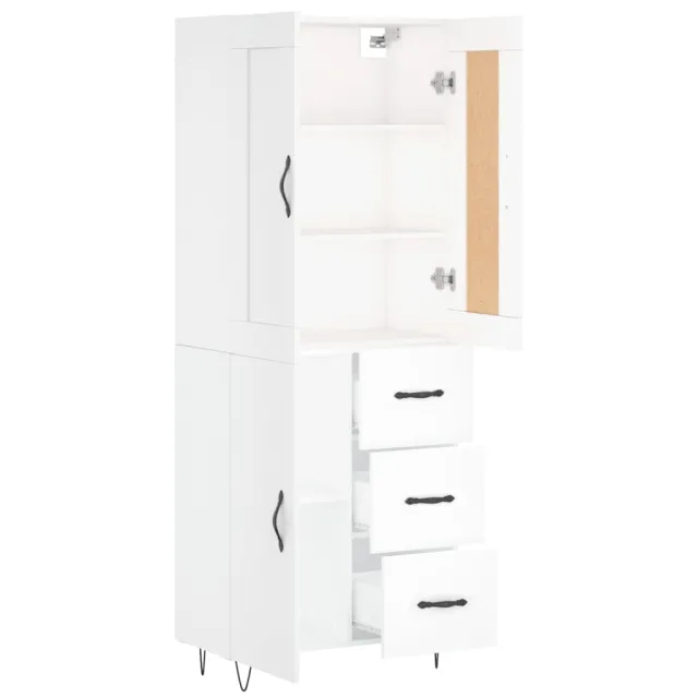 Buffet haut Blanc 69,5x34x180 cm Bois d'ingénierie