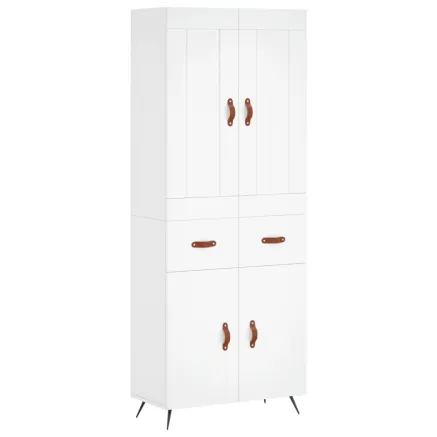 Buffet haut Blanc 69,5x34x180 cm Bois d'ingénierie 2