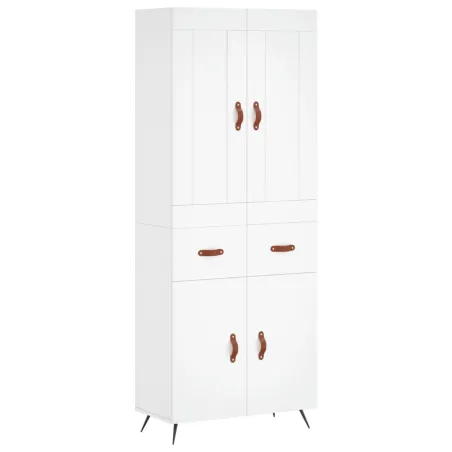 Buffet haut Blanc 69,5x34x180 cm Bois d'ingénierie