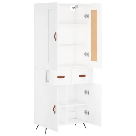 Buffet haut Blanc 69,5x34x180 cm Bois d'ingénierie