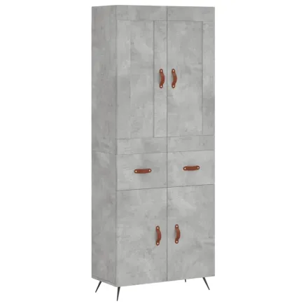 Buffet haut Gris béton 69,5x34x180 cm Bois d'ingénierie 2