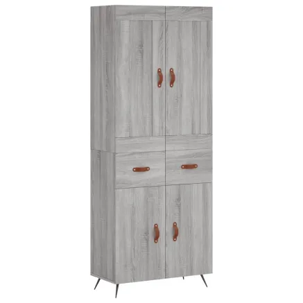Buffet haut Sonoma gris 69,5x34x180 cm Bois d'ingénierie 2