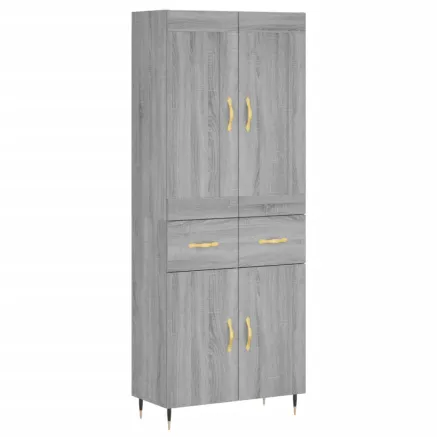 Buffet haut Sonoma gris 69,5x34x180 cm Bois d'ingénierie 2
