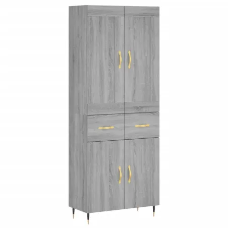 Buffet haut Sonoma gris 69,5x34x180 cm Bois d'ingénierie