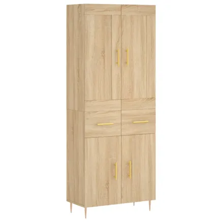 Buffet haut Chêne sonoma 69,5x34x180 cm Bois d'ingénierie 2