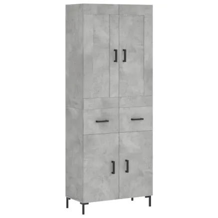 Buffet haut Gris béton 69,5x34x180 cm Bois d'ingénierie 2