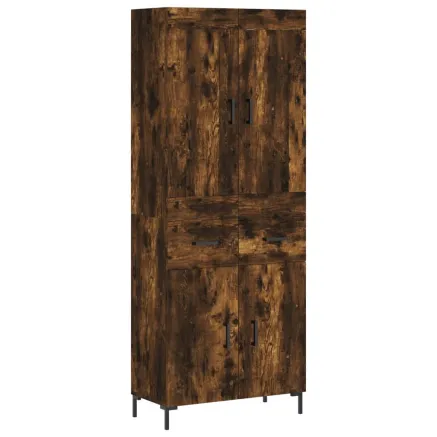 Buffet haut Chêne fumé 69,5x34x180 cm Bois d'ingénierie 2