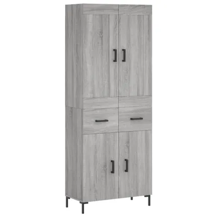 Buffet haut Sonoma gris 69,5x34x180 cm Bois d'ingénierie 2