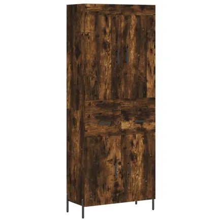 Buffet haut Chêne fumé 69,5x34x180 cm Bois d'ingénierie 2