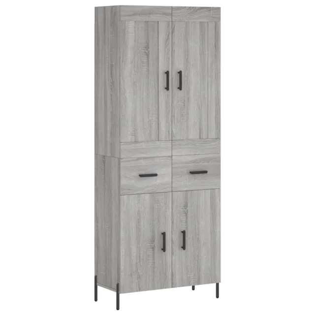Buffet haut Sonoma gris 69,5x34x180 cm Bois d'ingénierie