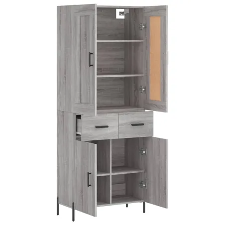 Buffet haut Sonoma gris 69,5x34x180 cm Bois d'ingénierie