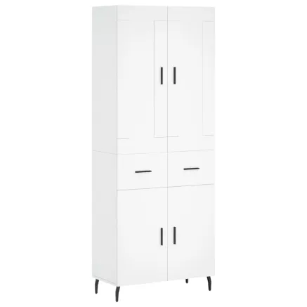 Buffet haut Blanc 69,5x34x180 cm Bois d'ingénierie 2