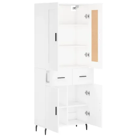 Buffet haut Blanc 69,5x34x180 cm Bois d'ingénierie