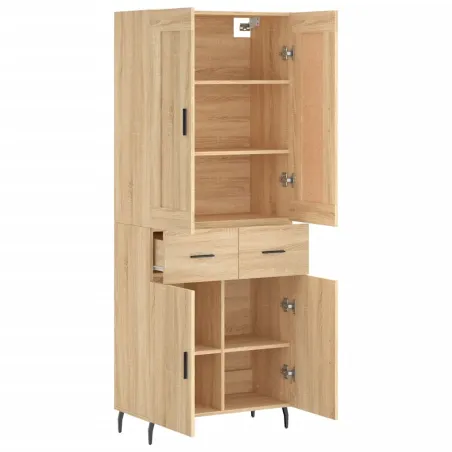 Buffet haut Chêne sonoma 69,5x34x180 cm Bois d'ingénierie