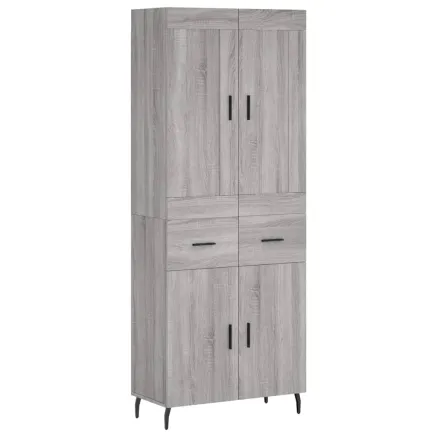 Buffet haut Sonoma gris 69,5x34x180 cm Bois d'ingénierie 2
