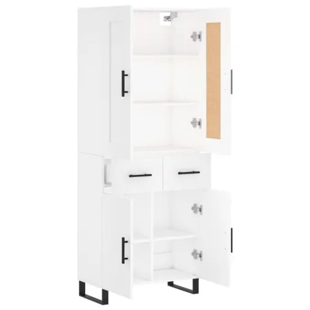 Buffet haut Blanc 69,5x34x180 cm Bois d'ingénierie