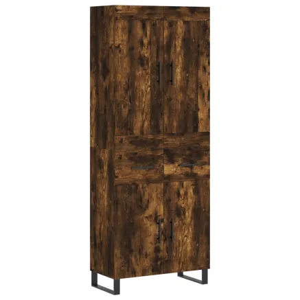 Buffet haut Chêne fumé 69,5x34x180 cm Bois d'ingénierie 2