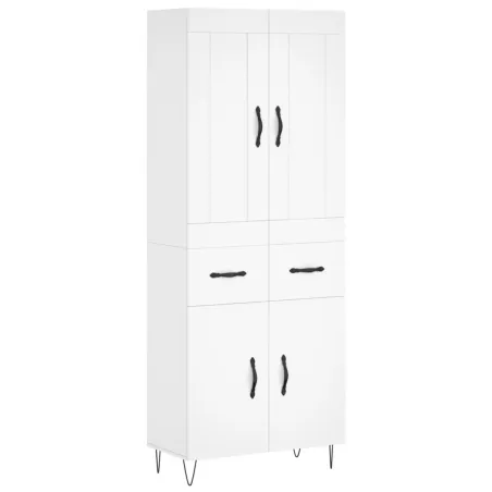 Buffet haut Blanc 69,5x34x180 cm Bois d'ingénierie