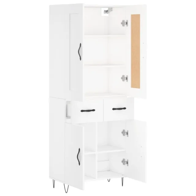 Buffet haut Blanc 69,5x34x180 cm Bois d'ingénierie