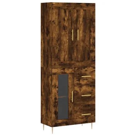 Buffet haut Chêne fumé 69,5x34x180 cm Bois d'ingénierie 2