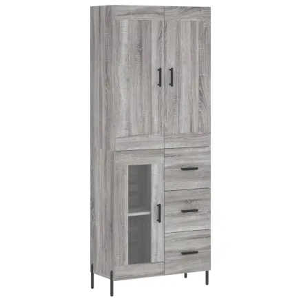 Buffet haut Sonoma gris 69,5x34x180 cm Bois d'ingénierie 2