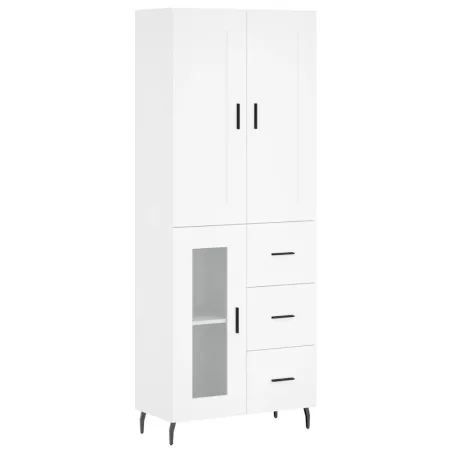 Buffet haut Blanc 69,5x34x180 cm Bois d'ingénierie