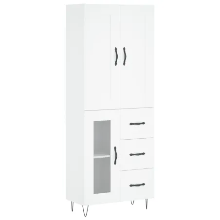 Buffet haut Blanc 69,5x34x180 cm Bois d'ingénierie