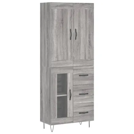 Buffet haut Sonoma gris 69,5x34x180 cm Bois d'ingénierie 2