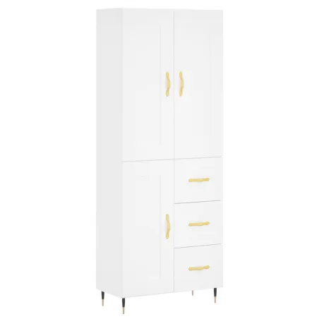 Buffet haut Blanc 69,5x34x180 cm Bois d'ingénierie