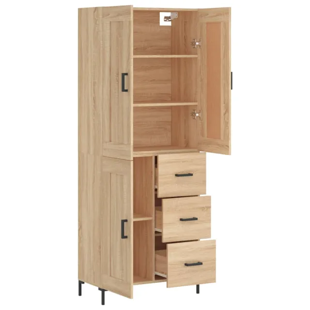 Buffet haut Chêne sonoma 69,5x34x180 cm Bois d'ingénierie