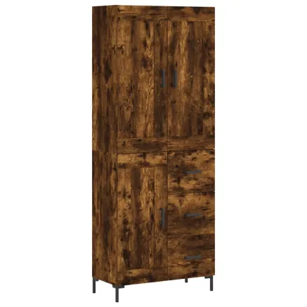 Buffet haut Chêne fumé 69,5x34x180 cm Bois d'ingénierie 2