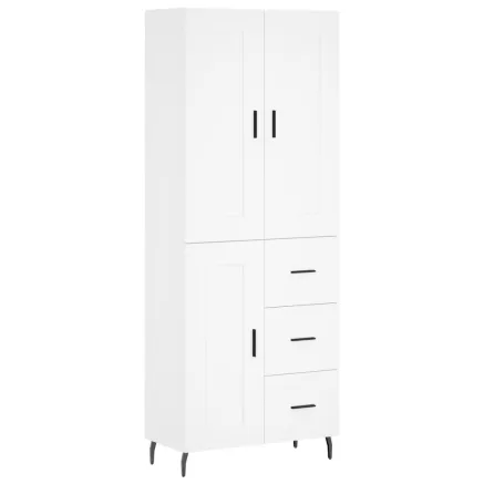 Buffet haut Blanc 69,5x34x180 cm Bois d'ingénierie 2