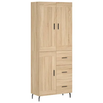 Buffet haut Chêne sonoma 69,5x34x180 cm Bois d'ingénierie 2