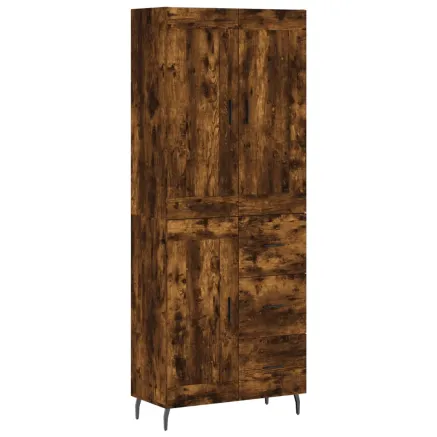 Buffet haut Chêne fumé 69,5x34x180 cm Bois d'ingénierie 2