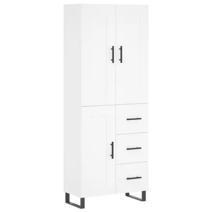 Buffet haut Blanc 69,5x34x180 cm Bois d'ingénierie 2
